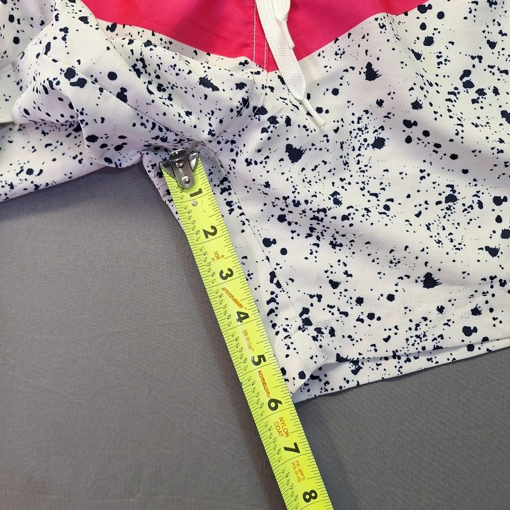 Chubbies Mens Swim Trunks Large 5.5 Inch Inseam Retro Stripe Splatter White